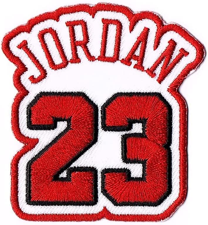 MICHAEL JORDAN No. 23 Patch - Jersey Number Basketball Sew or Iron-On Embroidered Patch 2 1/2 x 2 3/4"