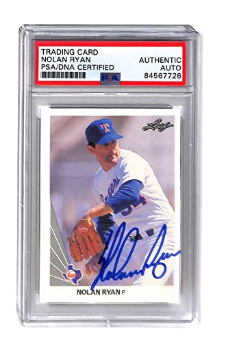 Nolan Ryan Signed 1990 Leaf #21 Autographed Rangers PSA/DNA