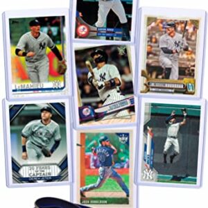 New York Yankees Baseball Cards: Aaron Judge, D.j. Lemahieu, Gleyber Torres, Anthony Rizzo, Derek Jeter, Josh Donaldson, Aaron Hicks ASSORTED Trading Card and Wristbands Bundle