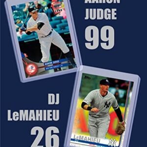 New York Yankees Baseball Cards: Aaron Judge, D.j. Lemahieu, Gleyber Torres, Anthony Rizzo, Derek Jeter, Josh Donaldson, Aaron Hicks ASSORTED Trading Card and Wristbands Bundle