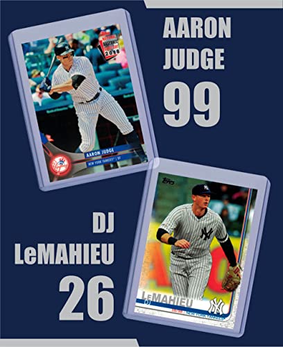 New York Yankees Baseball Cards: Aaron Judge, D.j. Lemahieu, Gleyber Torres, Anthony Rizzo, Derek Jeter, Josh Donaldson, Aaron Hicks ASSORTED Trading Card and Wristbands Bundle