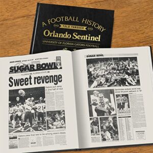 Signature gifts Last Minute Gift - College Football Newspaper History Book, A3 Large Deluxe Hardcover - College Football Fan, Alumni, Students Keepsake Gift (Gators Black)