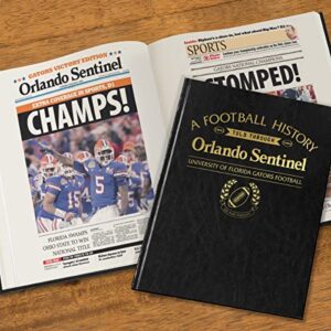 Signature gifts Last Minute Gift - College Football Newspaper History Book, A3 Large Deluxe Hardcover - College Football Fan, Alumni, Students Keepsake Gift (Gators Black)