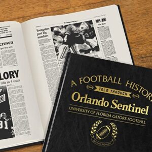 Signature gifts Last Minute Gift - College Football Newspaper History Book, A3 Large Deluxe Hardcover - College Football Fan, Alumni, Students Keepsake Gift (Gators Black)