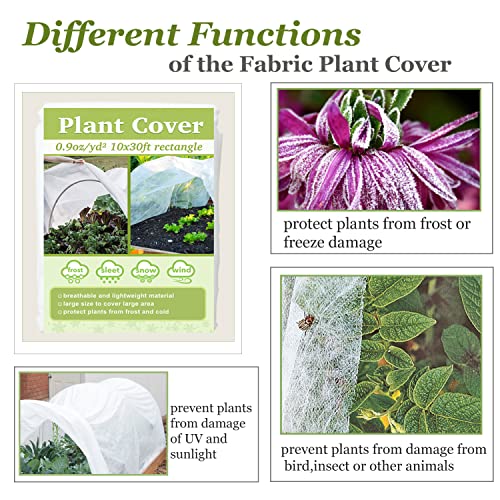 Plant Covers Freeze Protection 10x30ft Floating Row Cover 0.9oz/yd² Plant Covers for Winter Garden Fabric for Cold Sun Protection