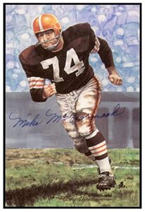 mike mccormack signed goal line art card glac autographed browns psa/dna
