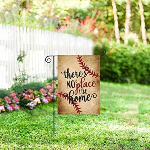 AVOIN Baseball Garden Flag Vertical Double Sided There's No Place Like Home, Bat Ball Sport Softball Flag Yard Outdoor Decoration 12 x 18 Inch