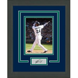 framed ken griffey jr facsimile laser engraved signature auto seattle mariners 14×17 baseball photo
