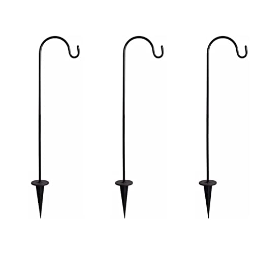 BESPORTBLE 24Inch Shepherd Hooks 3 Pack Garden Stakes Shepherds Hook for Garden Decor, Plant Hanger, Lantern Hook, Solar Light Hanging