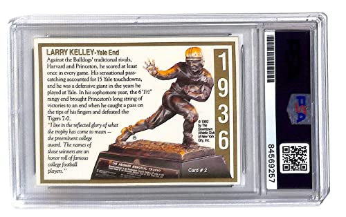 Larry Kelley Signed 1992 Heisman Collection Card #2 Autographed Yale PSA/DNA