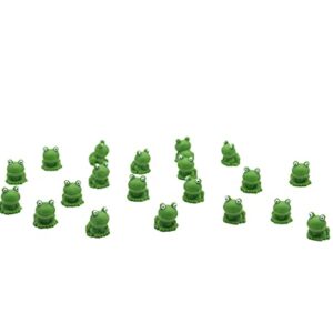 Exasinine 20 Pcs Resin Mini Frogs Green Frog Miniature Figurines Fairy Garden Miniature Moss Landscape DIY Terrarium Crafts Ornament Accessories for Home Décor