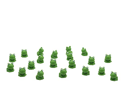 Exasinine 20 Pcs Resin Mini Frogs Green Frog Miniature Figurines Fairy Garden Miniature Moss Landscape DIY Terrarium Crafts Ornament Accessories for Home Décor