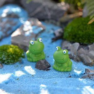 Exasinine 20 Pcs Resin Mini Frogs Green Frog Miniature Figurines Fairy Garden Miniature Moss Landscape DIY Terrarium Crafts Ornament Accessories for Home Décor