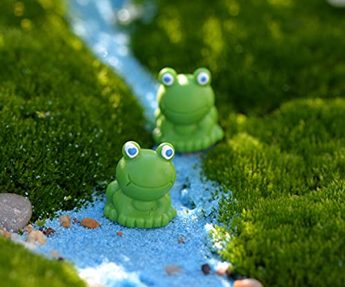 Exasinine 20 Pcs Resin Mini Frogs Green Frog Miniature Figurines Fairy Garden Miniature Moss Landscape DIY Terrarium Crafts Ornament Accessories for Home Décor