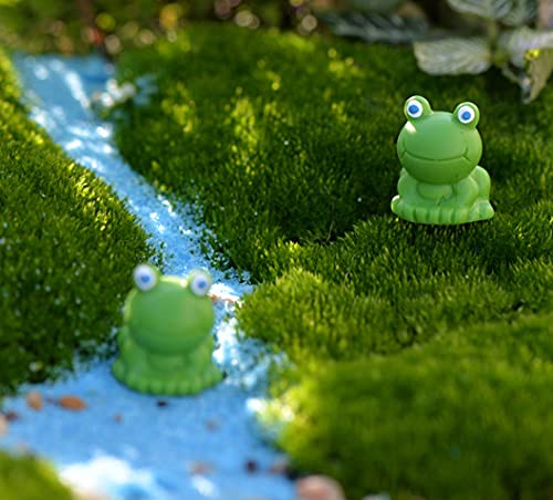 Exasinine 20 Pcs Resin Mini Frogs Green Frog Miniature Figurines Fairy Garden Miniature Moss Landscape DIY Terrarium Crafts Ornament Accessories for Home Décor