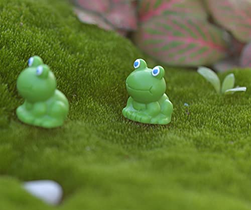 Exasinine 20 Pcs Resin Mini Frogs Green Frog Miniature Figurines Fairy Garden Miniature Moss Landscape DIY Terrarium Crafts Ornament Accessories for Home Décor