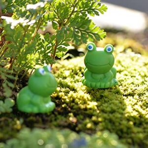 Exasinine 20 Pcs Resin Mini Frogs Green Frog Miniature Figurines Fairy Garden Miniature Moss Landscape DIY Terrarium Crafts Ornament Accessories for Home Décor