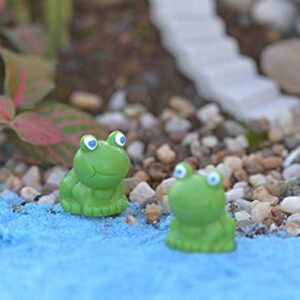Exasinine 20 Pcs Resin Mini Frogs Green Frog Miniature Figurines Fairy Garden Miniature Moss Landscape DIY Terrarium Crafts Ornament Accessories for Home Décor