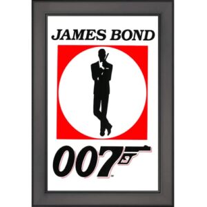 framed james bond official movie poster photo print size 11 inches by 17 inches black frame