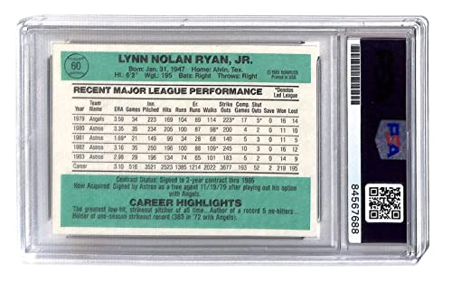 Nolan Ryan Signed 1984 Donruss #60 Autographed Astros PSA/DNA *7688