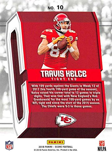 2018 Score Captains #10 Travis Kelce Kansas City Chiefs Football Card