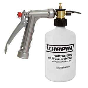 chapin international g362 chapin professional all purpose hose end sprayer with metering dial for fertilizer, herbicides and garden pesticides, translucent white