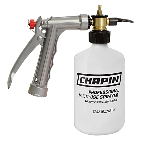 Chapin International G362 Chapin Professional All Purpose Hose End Sprayer with Metering Dial for Fertilizer, Herbicides and Garden Pesticides, Translucent White