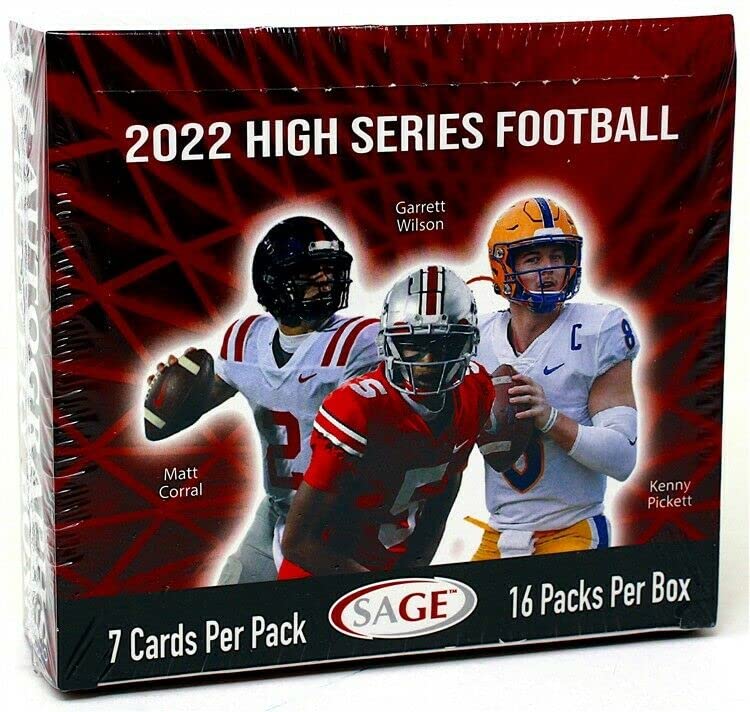 2022 SAGE Hit Premier Draft Football High Series HOBBY box (16 pks/bx, ONE Autograph card/pk)