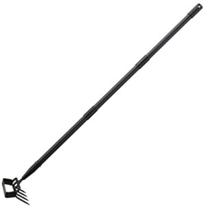 inflation hoe garden tool for weeding,stirrup hoe and 4 tines rake 2-in-1 gardening tool,long handle hula hoe for garden,lawn,vegetable garden loose soil,weeding and planting