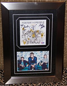 foster the people signed autographed torches cd photo framed psa dna pumped up