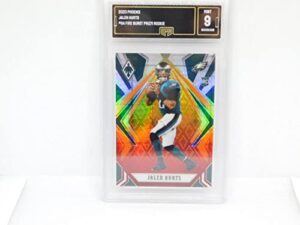 2020 phoenix football fire burst prizm #114 jalen hurts rc rookie philadelphia eagles mint gma 9 official nfl trading card by panini america (serial number may vary)