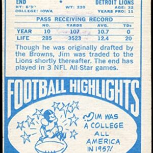 1968 Topps # 208 Jim Gibbons Detroit Lions (Football Card) VG/EX Lions Iowa