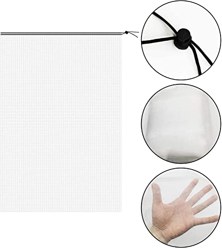 Alpurple 3 PCS Insect Bird Barrier Netting Mesh with Drawstring-3.2 x 2.6 Feet Fruit Tree Net-Garden Netting Plant Cover for Protect Plant Fruits Flower from Insect Bird Eating