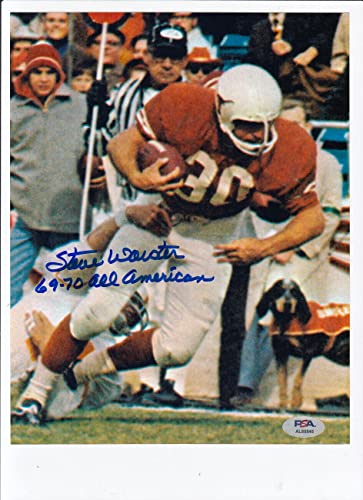 Steve Worster Signed Photo 8x10 Autographed Longhorns PSA/DNA