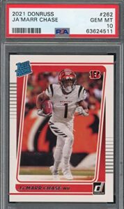 ja’marr chase 2021 panini donruss football rookie card rc #262 graded psa 10