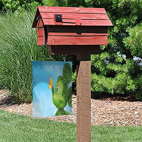 Caelpley Welcome Decorations Garden Flag Vertical Double Sided 12 X 18 Inch, House Farmhouse Yard Seasonal Outdoor Flags Merry Christmas Holiday Decor, Disney Mickey Mouse Blue Sky and Butterfly