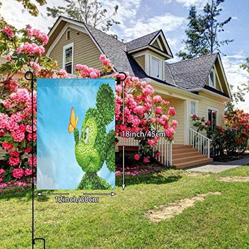 Caelpley Welcome Decorations Garden Flag Vertical Double Sided 12 X 18 Inch, House Farmhouse Yard Seasonal Outdoor Flags Merry Christmas Holiday Decor, Disney Mickey Mouse Blue Sky and Butterfly