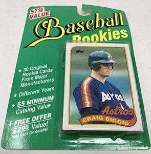 topps baseball cards – unopened pack of 30 different baseball rookie cards – look for craig biggio, john smoltz, deion sanders and more (free shipping)