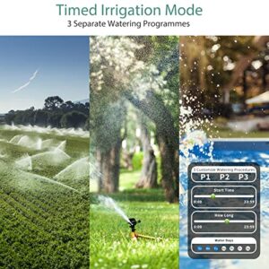 Water Sprinkler Timer, Diivoo Programmable Irrigation Hose Timer with 3 Individual Watering Programs and Rain Delay for Garden Lawn, Pool Filling,Blue