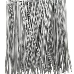 LANIAKEA Garden Stakes 8 Inch Metal Garden Staples 200 Pack Galvanized Landscape Pins Heavy Duty Landscape Stakes for Gardening Fence Landscape Ground Cover