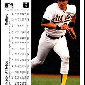 1990 Upper Deck #66 Jose Canseco NM-MT Oakland Athletics Officially Licensed MLB Baseball Trading Card