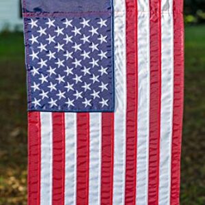 Evergreen American Flag 18-inch x 12.5-inch Garden Size | Heavy Duty Outdoor Premium 310D | Embroidered Stars and Stripes and Quadruple Stitched Edge | USA Residential or Commercial