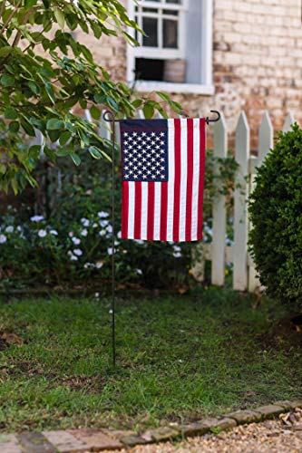 Evergreen American Flag 18-inch x 12.5-inch Garden Size | Heavy Duty Outdoor Premium 310D | Embroidered Stars and Stripes and Quadruple Stitched Edge | USA Residential or Commercial