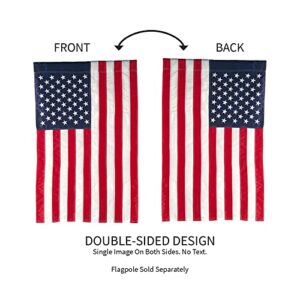 Evergreen American Flag 18-inch x 12.5-inch Garden Size | Heavy Duty Outdoor Premium 310D | Embroidered Stars and Stripes and Quadruple Stitched Edge | USA Residential or Commercial