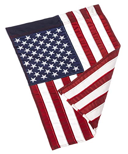 Evergreen American Flag 18-inch x 12.5-inch Garden Size | Heavy Duty Outdoor Premium 310D | Embroidered Stars and Stripes and Quadruple Stitched Edge | USA Residential or Commercial