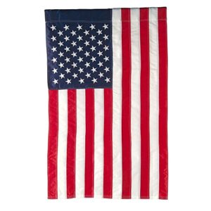 Evergreen American Flag 18-inch x 12.5-inch Garden Size | Heavy Duty Outdoor Premium 310D | Embroidered Stars and Stripes and Quadruple Stitched Edge | USA Residential or Commercial