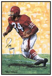 joe perry signed goal line art card glac autographed 49ers psa/dna