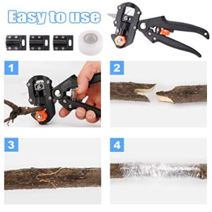 Glarks Professional Garden Fruit Tree Plant Pruning Shears Grafting Cutting Tool Kit with Grafting Tape Rubber Bands