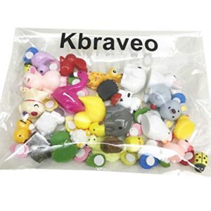 Kbraveo 45Pcs Mini Animals Miniature Ornament Kits Set for DIY,Fairy Gardens Dollhouse Décor,Elephants,Rabbits,Hedgehogs,hens,Bunnies,Cubs,Chicks,Bees,Cows,Frogs,Snails,Turtles,Puppies,Pigs,Sheep