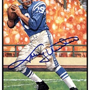 Johnny Unitas Signed Goal Line Art Card GLAC Autographed Colts PSA/DNA